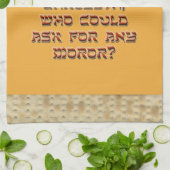 Punny Passover Kitchen Towel met Matzoh Border Theedoek (Gevouwen)