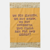 Punny Passover Kitchen Towel met Matzoh Border Theedoek (Verticaal)