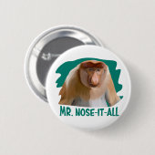 Punny Proboscis Aap Ronde Button 5,7 Cm (Voorkant /achterkant)