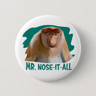 Punny Proboscis Aap Ronde Button 5,7 Cm