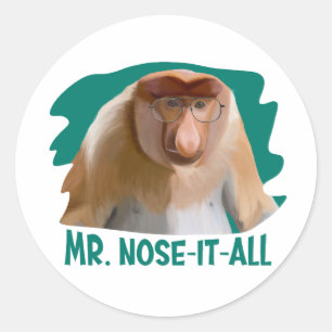 Punny Proboscis Aap Ronde Sticker