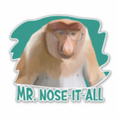 Punny Proboscis Aap Sticker (Voorkant)