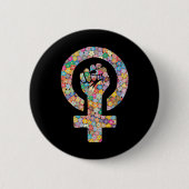Puño lucha feminista ronde button 5,7 cm (Voorkant)