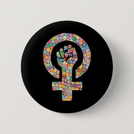 Puño lucha feminista ronde button 5,7 cm