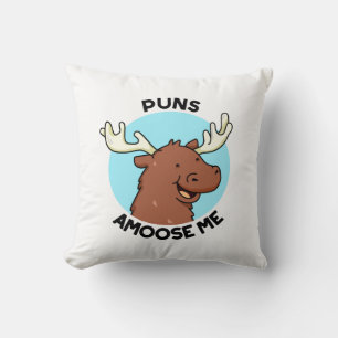 Puns Amoose me Cute Moose Pun Kussen
