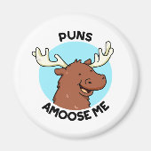 Puns Amoose me Funny Moose Pun Magneet (Voorkant)