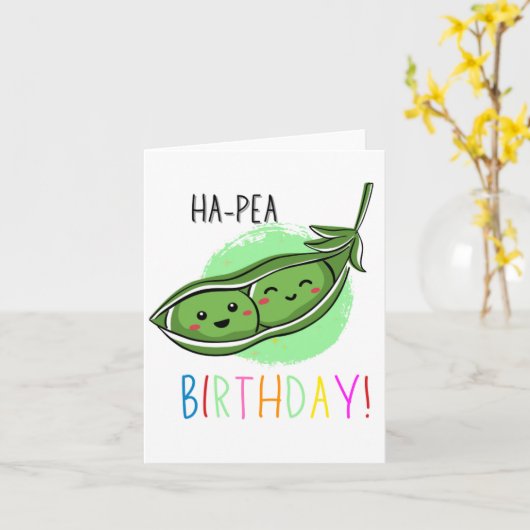 Puns Ha-Pea Carte Anniversaire (Fleur jaune)