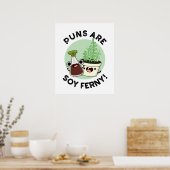 Puns is Soy Ferny Funny Soy Sauce Plant Pun Poster (Keuken)