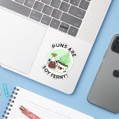 Puns is Soy Ferny Funny Soy Sauce Plant Pun Sticker (Laptop met iPhone)