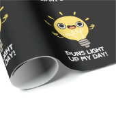 Puns Light Up My Day Grappige gloeilamp Pun Dark B Cadeaupapier (Rol Hoek)