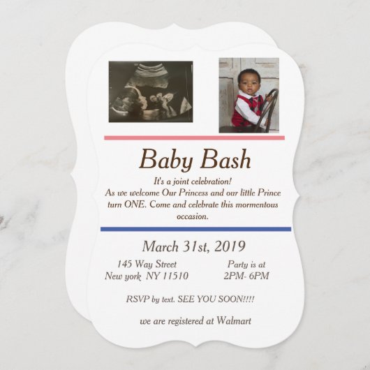 punt baby shower en verjaardagsuitnodiging kaart (Voorkant / Achterkant)