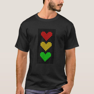 Punt Hart Stoplicht Verkeerslicht Stop Waarschuwin T-shirt