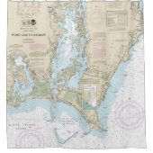 Punt Judith Harbour nautische kaart 13219 Douchegordijn (Voorkant)