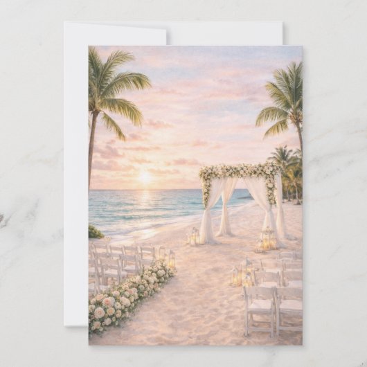 Punta Cana Beach Wedding Invitation | Editable (Devant)