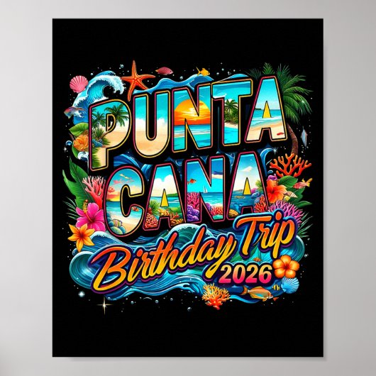 Punta Cana Birthday Trip 2026 Making Memories  Poster (Voorkant)