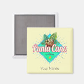 Punta Cana Caribische Dominicaanse Republiek Retro Magneet (Voorkant / Achterkant)