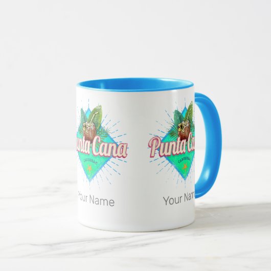 Punta Cana Caribische Dominicaanse Republiek Retro Mok (Voorkant rechts)