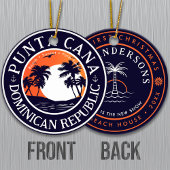 Punta Cana Dominicaanse anchor Familie Vakantie Zo Keramisch Ornament