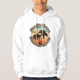 Punta Cana Dominicaanse Palmboom Retro Zonsonderga Hoodie