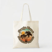 Punta Cana Dominicaanse Palmboom Retro Zonsonderga Tote Bag (Voorkant)