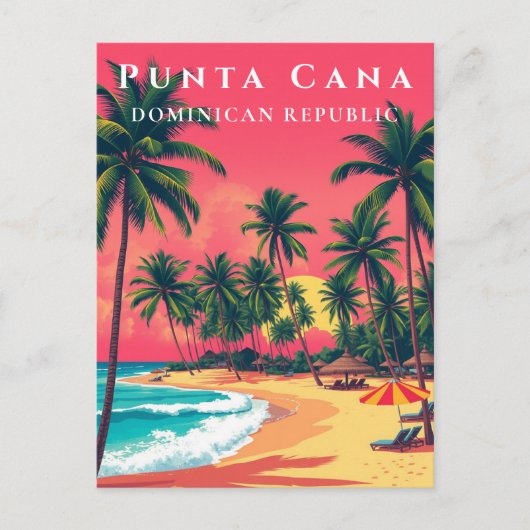 Punta Cana Dominicaanse Republiek Beach Travel Briefkaart (Voorkant)