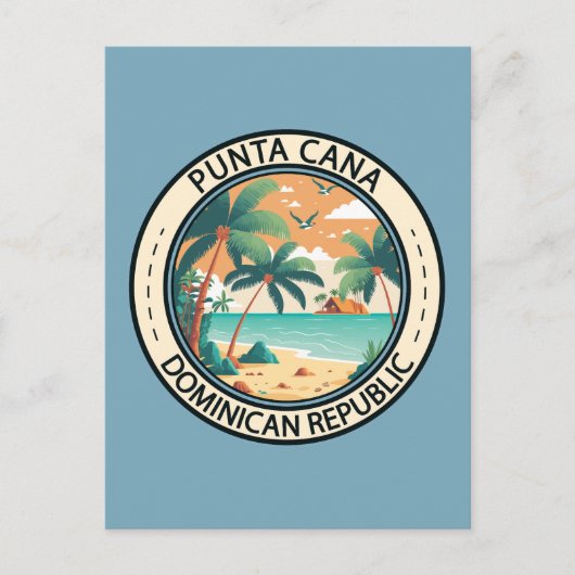 Punta Cana Dominicaanse Republiek Hut Badge Briefkaart (Voorkant)