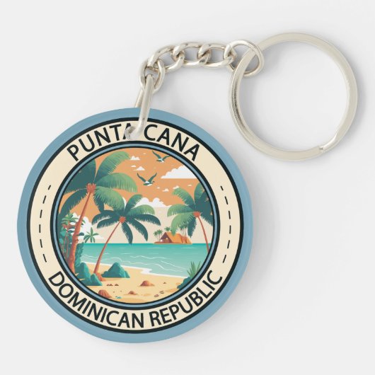 Punta Cana Dominicaanse Republiek Hut Badge Sleutelhanger (Achterkant)