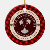 Punta Cana Dominicaanse Republiek Palm Tree Souven Keramisch Ornament (Voorkant)