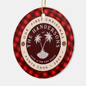 Punta Cana Dominicaanse Republiek Palm Tree Souven Keramisch Ornament (Links)