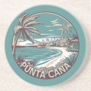 Punta Cana Dominicaanse Republiek Travel Art Badge Zandsteen Onderzetter