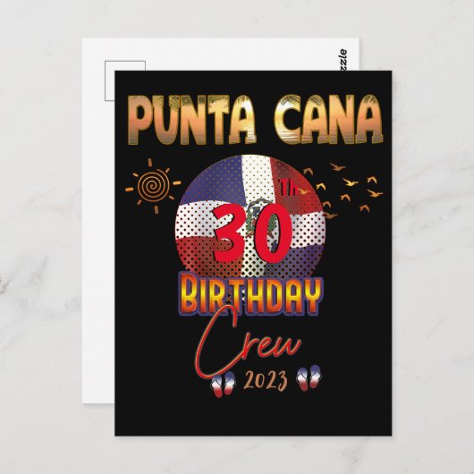 Punta Cana Dominicaanse Republiek Verjaardag Briefkaart (Voorkant / Achterkant)