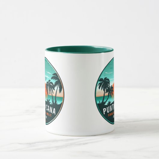 Punta Cana Dominicaanse Retro Sunset Souvenir 60s Mok (Midden)