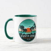 Punta Cana Dominicaanse Retro Sunset Souvenir 60s Mok (Links)
