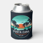 Punta Cana Dominicaanse Retro Sunset Souvenir 80s Blikjeskoeler (Blikje Voorkant)