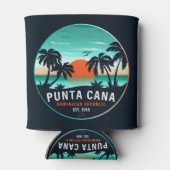 Punta Cana Dominicaanse Retro Sunset Souvenir 80s Blikjeskoeler (Achterkant)