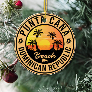 Punta Cana Dominican Beach Vintage Retro Metal Orn Keramisch Ornament