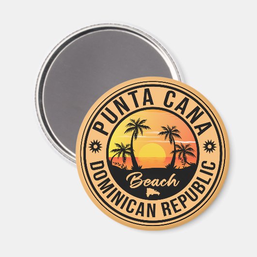 Punta Cana Dominican Palm Tree Beach  Magneet (Voorkant / Achterkant)