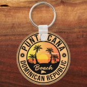 Punta Cana Dominican Palm Tree Beach  Sleutelhanger (Voorkant)
