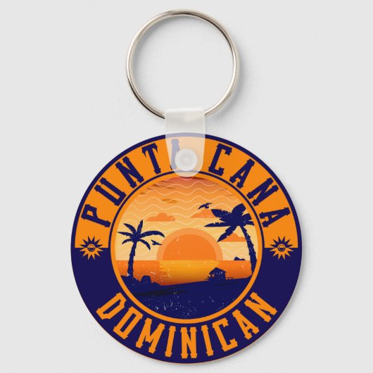 Punta Cana Dominican Palm Tree Beach  Sleutelhanger (Voorkant)