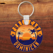 Punta Cana Dominican Palm Tree Beach  Sleutelhanger (Voorkant)