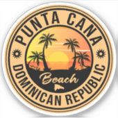 Punta Cana Dominican Palm Tree Beach  Sticker (Voorkant)