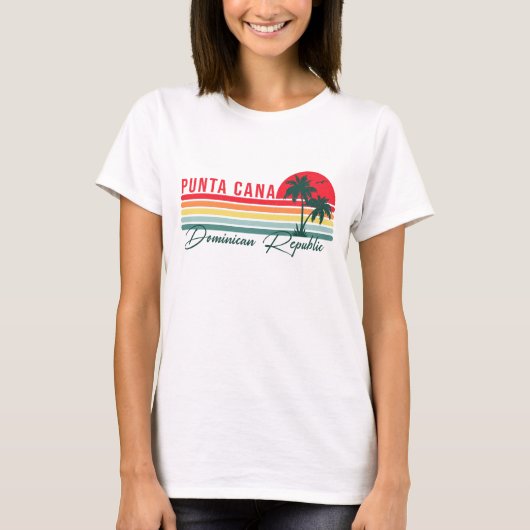 Punta Cana Dominican Palm Tree Beach T-shirt (Voorkant)