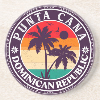 Punta Cana Dominican Palm Tree Beach  Zandsteen Onderzetter