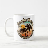 Punta Cana Dominican Palm Tree Retro Sunset 60 s Koffiemok (Links)