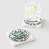 Punta Cana Dominican Palm Tree Retro Sunset 60 s Stenen Onderzetter (Zijkant)