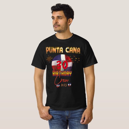 Punta Cana Dominican Republic Birthday Matching T- T-shirt (Voorkant volledig)