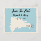 Punta Cana Dominican Republic Map Save the Date Briefkaart (Voorkant)