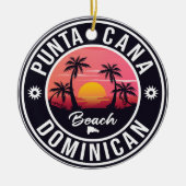 Punta Cana Dominican Republic - Retro Souvenir 80 Keramisch Ornament (Voorkant)