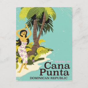 Punta Cana Dominican Republic Travel poster Briefkaart