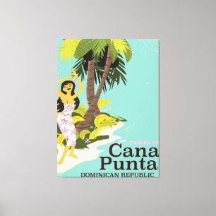 Punta Cana Dominican Republic Travel poster Canvas Afdruk